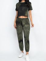 Tye-Dye Green Top & Jogger Pants Set