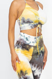 Tye-Dye Ruched Crop Top & Leggings Set