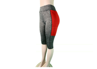 Gray and Red Women's Sexy Capri Leggings w/pockets