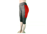 Gray and Red Women's Sexy Capri Leggings w/pockets