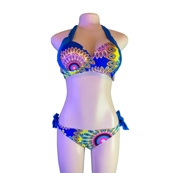 Blue Multi Print Swimsuit