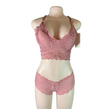 2-piece sexy Wine lingerie lace suit Bra Set