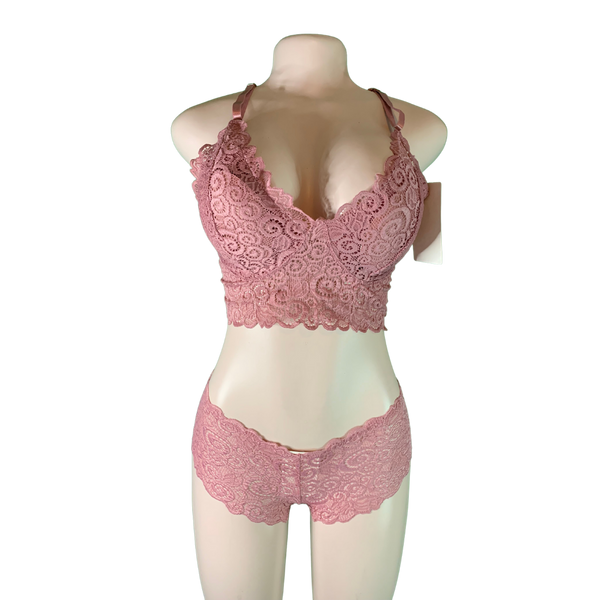 2-piece sexy Wine lingerie lace suit Bra Set