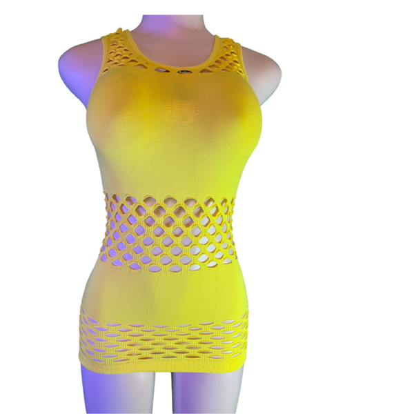 Yellow Half Knitted Bubble Shirt