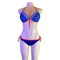 Blue and White Polka Dot Swimsuit