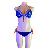 Blue and White Polka Dot Swimsuit