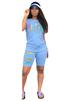 Light Blue Tee & Shorts Set BLACK GIRL MAGIC Letters